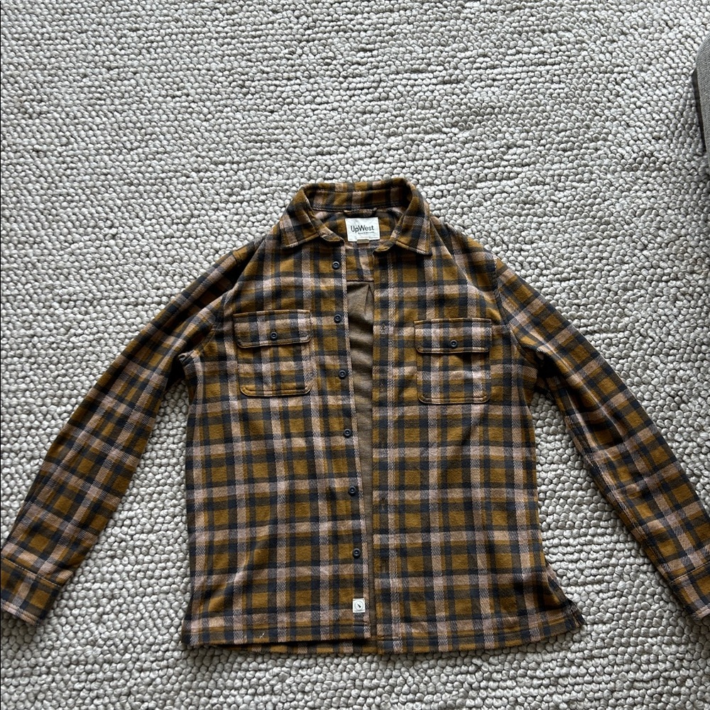 UpWest Mustard and Brown Flannel Shirt